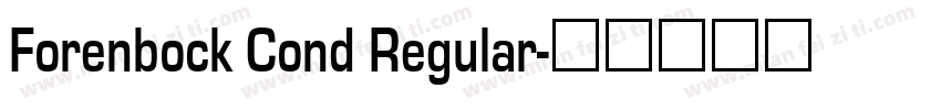 Forenbock Cond Regular字体转换